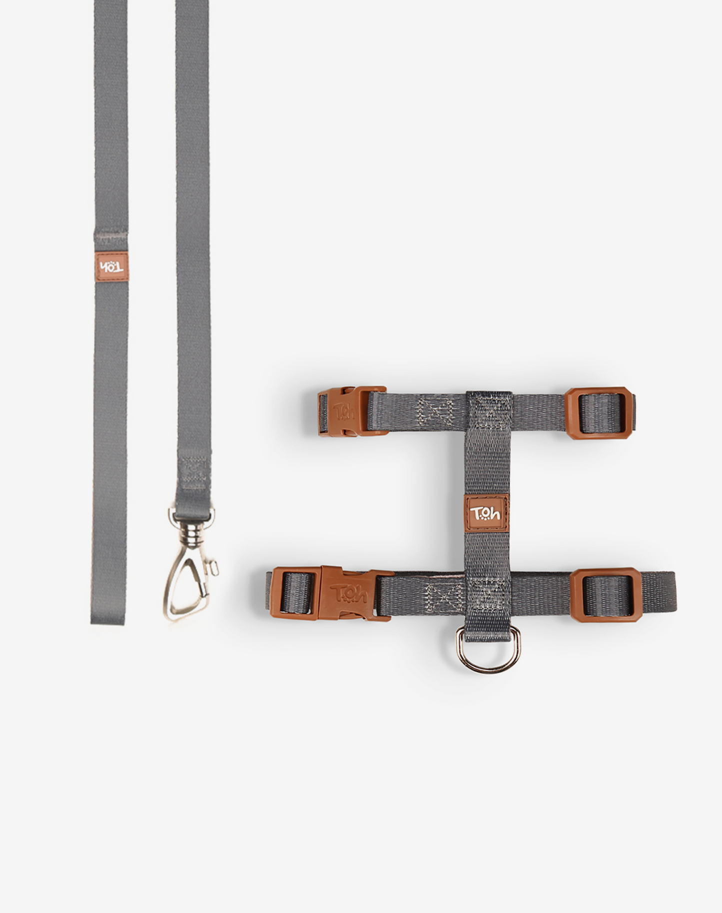 Cat H Harness + Leash Graphite - Khaki