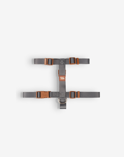 Dog H Harness Graphite - Khaki