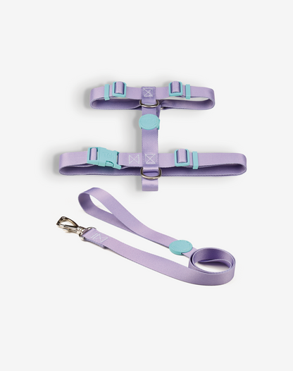 The H-Harness + Leash Set Lilac