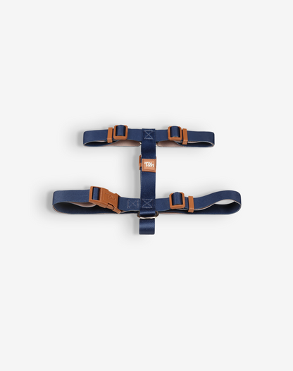 Dog H Harness Navy Blue - Khaki