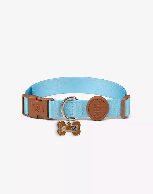 Adjustable Dog Collar with ID Tag Blue