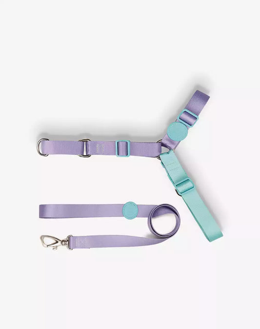 No Pull Dog Harness and Leash Set Lilac