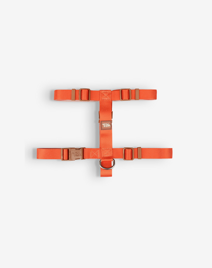 Dog H Harness Orange - Khaki