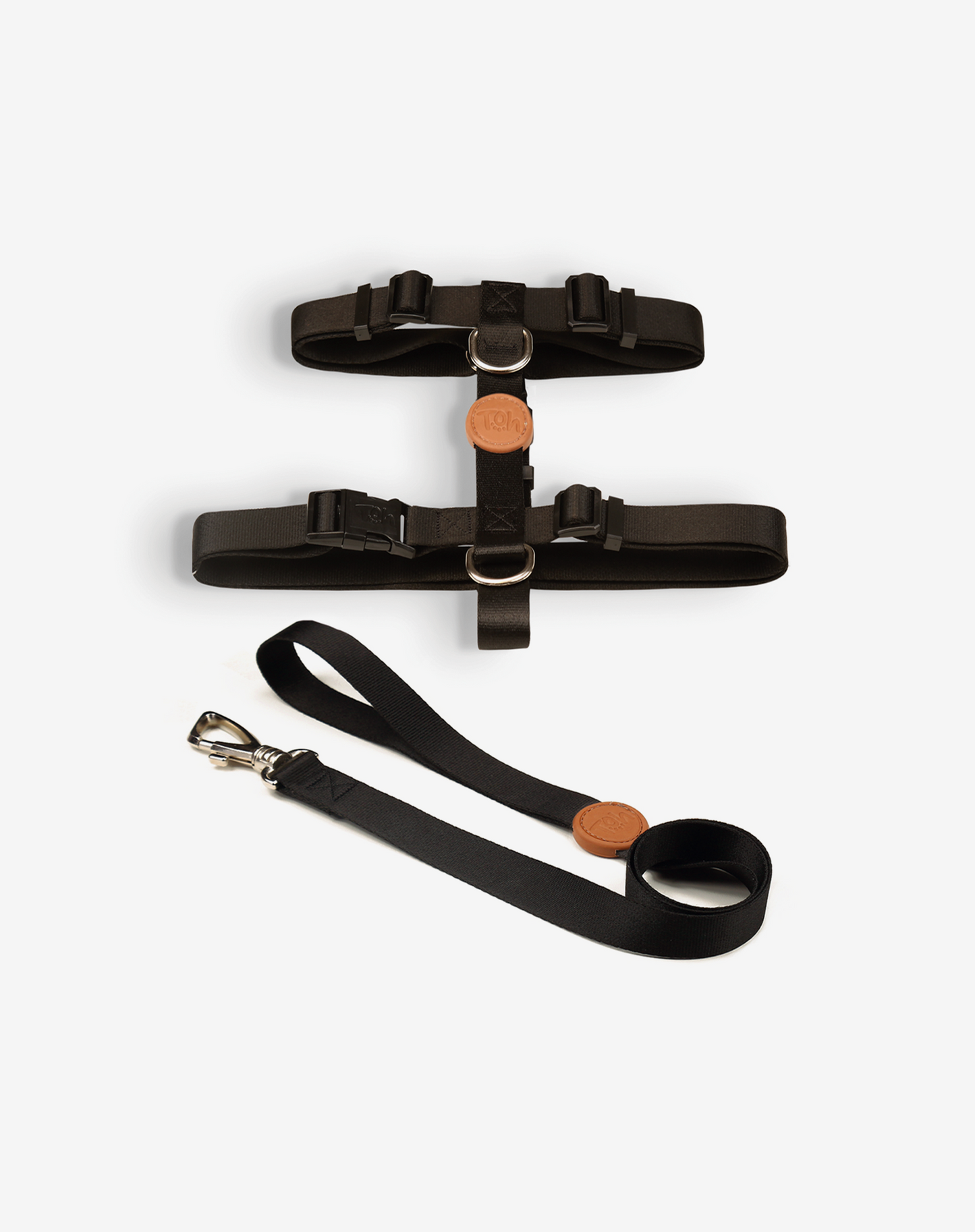 The H-Harness + Leash Set Black