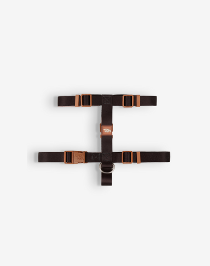 Dog H Harness Black - Khaki