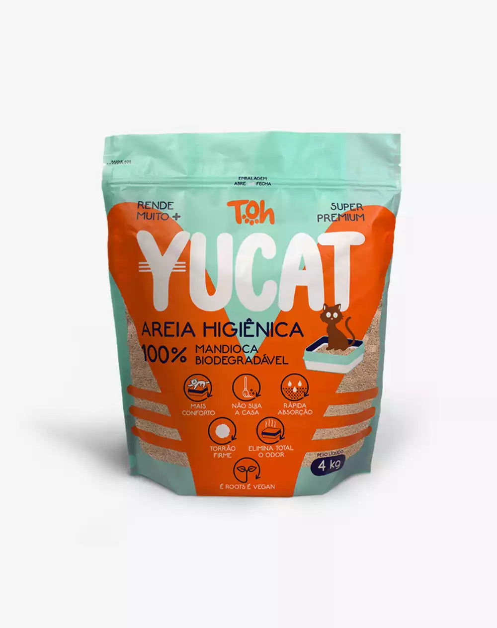 YUCAT Cat Litter — 100% Cassava Biodegradable, Clumping & Flushable, 4Kg (8.8 lbs)