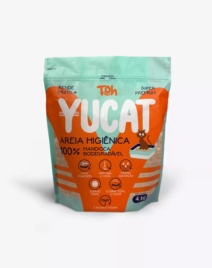 YUCAT Cat Litter — 100% Cassava Biodegradable, Clumping & Flushable, 4Kg (8.8 lbs)
