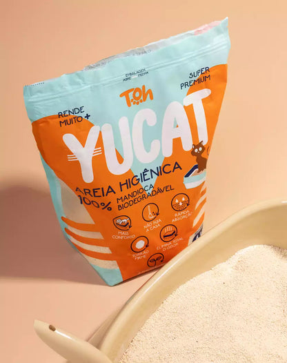 YUCAT Cat Litter — 100% Cassava Biodegradable, Clumping & Flushable, 4Kg (8.8 lbs)