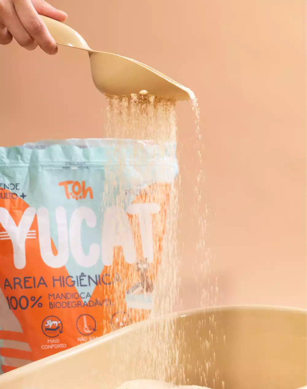 YUCAT Cat Litter — 100% Cassava Biodegradable, Clumping & Flushable, 4Kg (8.8 lbs)