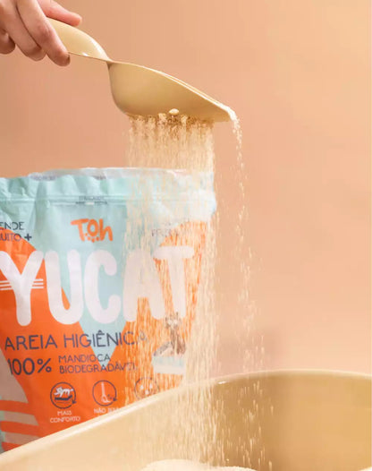 YUCAT Cat Litter — 100% Cassava Biodegradable, Clumping & Flushable, 4Kg (8.8 lbs)